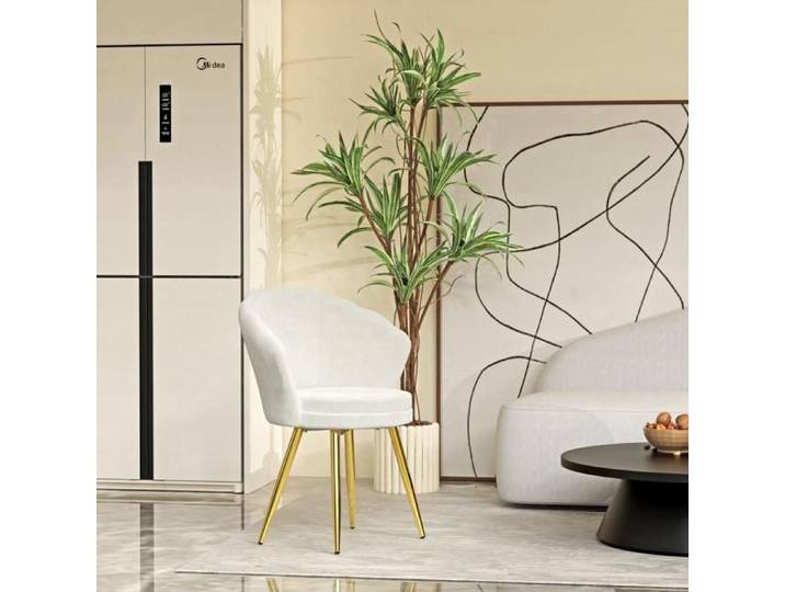 Fauteuil chaise de salle à manger avec dossier 1pcs MIPAN chaise à coque pour salon commode coiffeuse blanc
