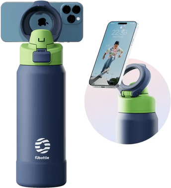 Uplift Curations FJ Magnetic Thermos Water Bottle With Phone Holder Stainless Steel Insulated Sports Flask blue