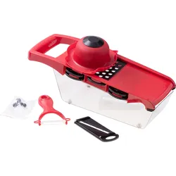 Reibe, Hobel, 6-in-1-Hobel + Schäler, Gemüsehalter und Auffangschale