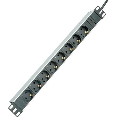 Roline 19.07.1622 Steckdosenleiste 19 Zoll 8fach Lichtgrau Kaltgerätestecker 1St.