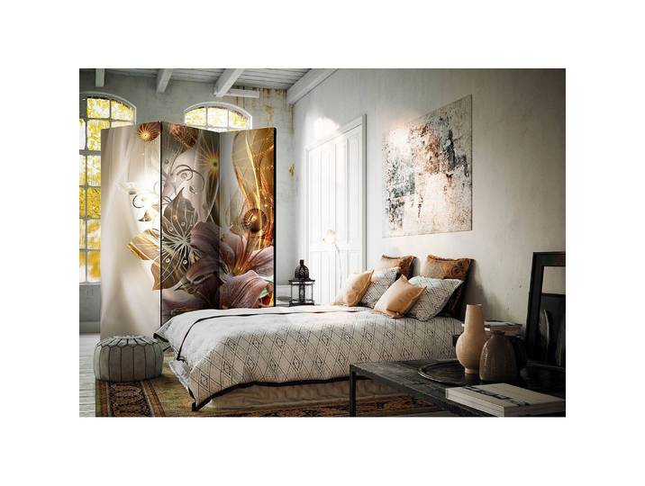 Paravent Amber Land 3-teilig Vlies / Buche Braun 135 x 172cm
