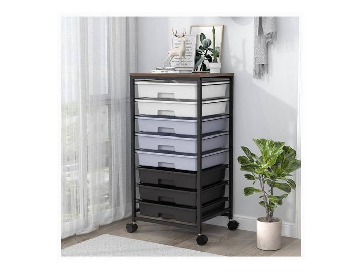 LuxusKollektion Rollwagen Rollwagen 8 Schubladen Grau, (1 St)