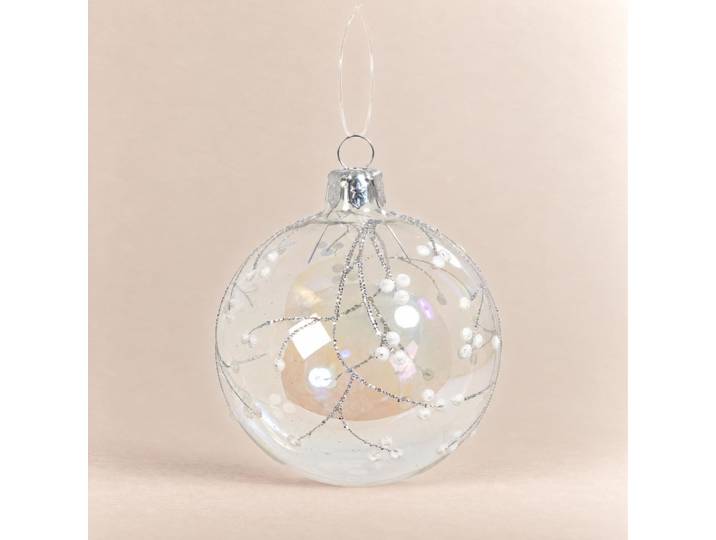 Schimmernde, klare Glas-Weihnachtskugel