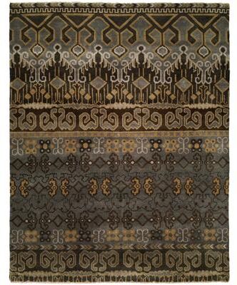 KALATY Transitional Grey Hand-Knotted Wool Area Rug
