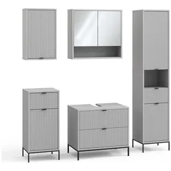 Vicco, Badmöbelset, Badmöbel-Set Eliza, Grau, 5 Teile