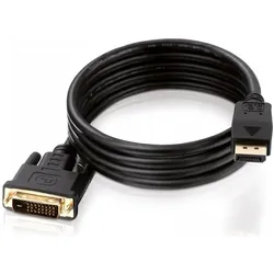 2x HDgear DisplayPort — DVI (1.50 m), Videokabel, Schwarz