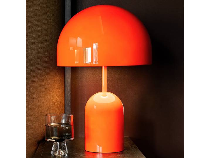 Bell Tischleuchte H42,5 Rot- Tom Dixon - Wohnzimmer - Design - Metall - Mit Schirm