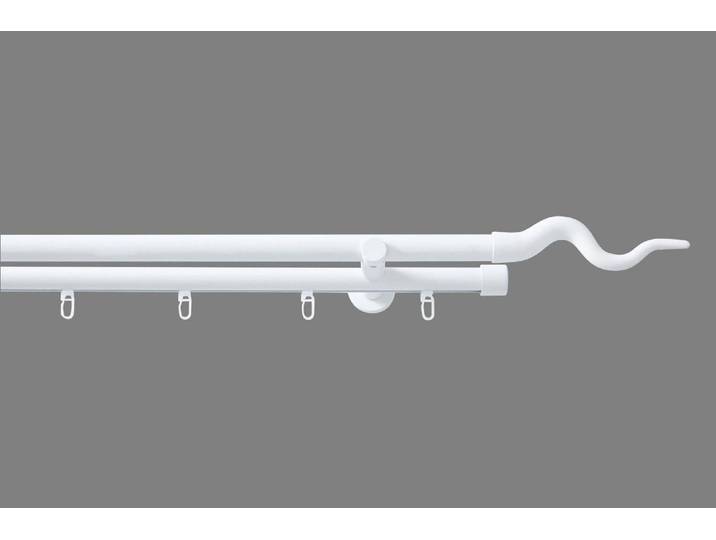 Kombi-Vorhangstange GOOD LIFE Sepa Gr. 18, weiss (weiß), L:320cm Ø:20mm, Aluminium, Kunststoff, Metall, Gardinenstangen, Kombi-Vorhangstange