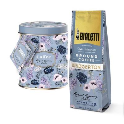 Bridgerton Design-Kaffeedose und Royal Regency Blend Kaffee, gemahlen 250 g