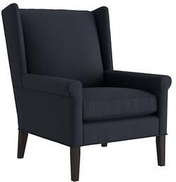Tacoma Leather Chair - Navy Leather, Navy Walnut - Ballard Designs