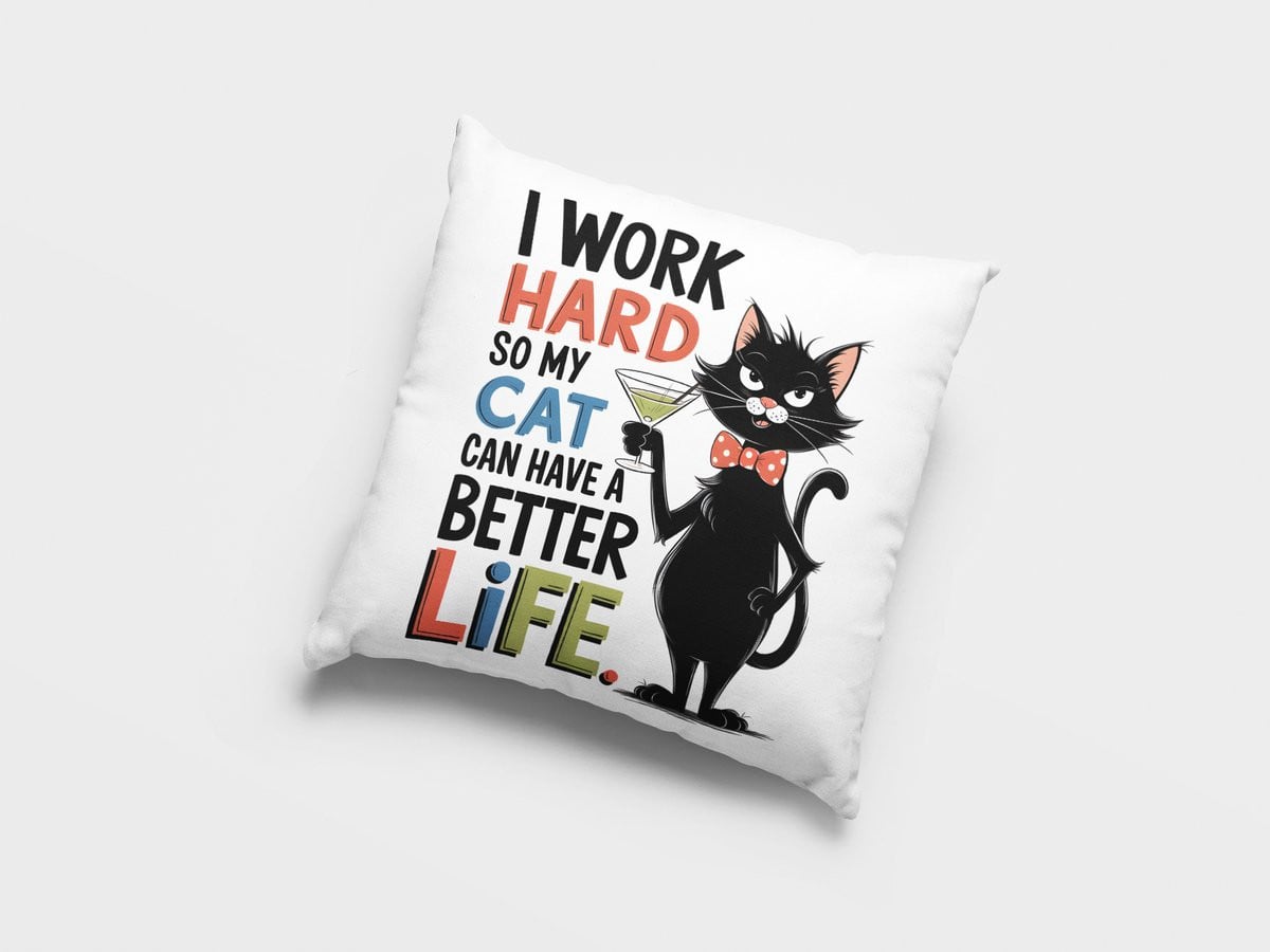 Grappig Kat Kussen Martini Kat Decoratie voor Kattenliefhebbers