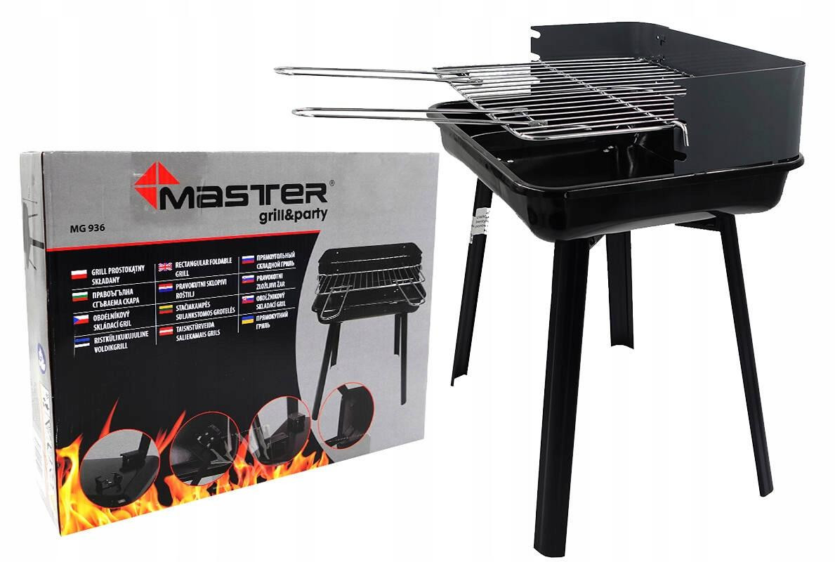 Master Grill & Party MG936 inklapbare en draagbare houtskoolbarbecue