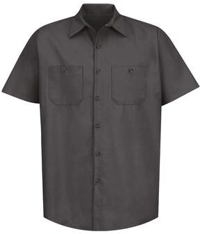 Red Kap SP24 Short Sleeve Industrial Work Shirt in Charcoal size 3XLR   Polyester Blend SL20, SB22, RKSP24, SP20, CS20, SP24L
