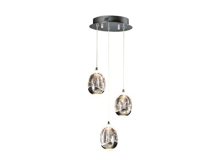Dimmbare LED Design Pendellampe „Rocio“ 3-flammig, Silber Silber, Chrom-Finish Schuller