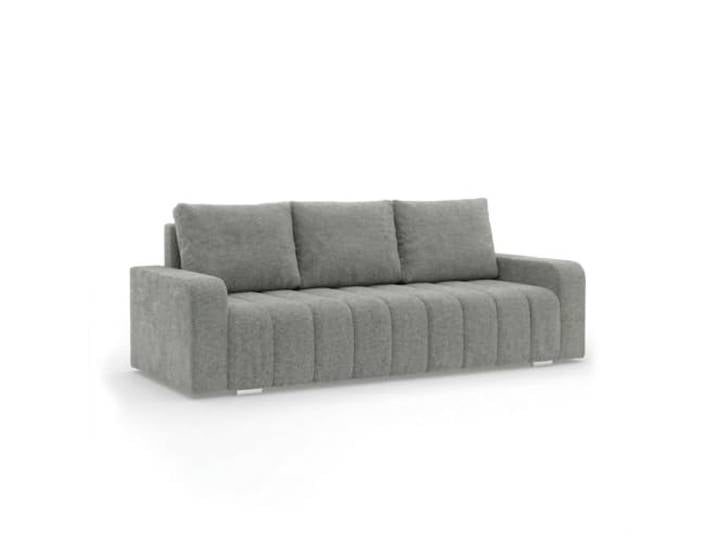 Mebligo - Sofa mit Schlaffunktion und Bettkasten 227 cm Breit Abrielle, 3 Sitzer Sofa, Schlafsofa mit Bonell Federkern, Ausziehbares Couch, Schlafcouch Wohnzimmer - Dunkelgrau