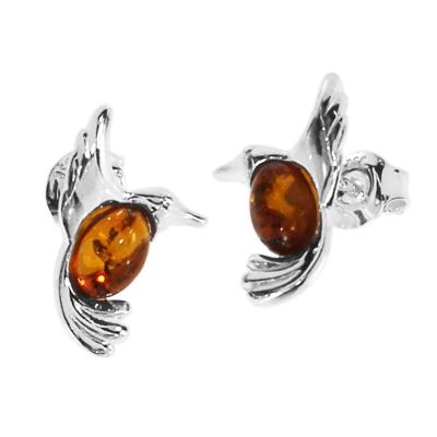 Paar Ohrstecker OSTSEE-SCHMUCK "Ostsee-Schmuck Ohrstecker Kolibri Ohrstecker Kolibri", weiß, Ohrringe, Damen, 11 x 9mm, Silber 925 (Sterlingsilber)