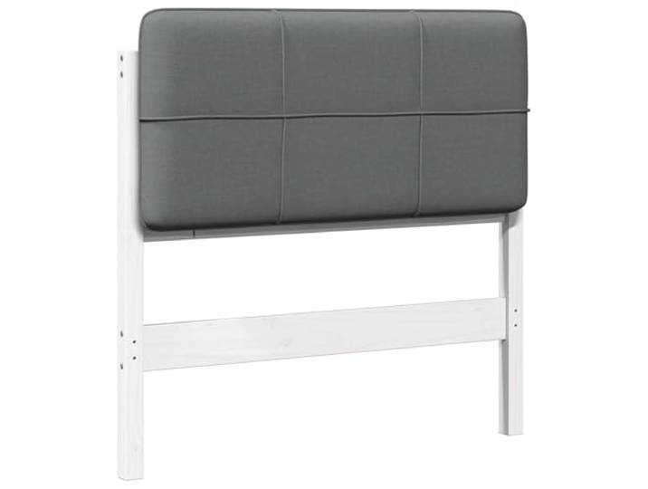 Gepolstertes Kopfteil aus massivem Kiefernholz, Weiß und Hellgrau, 90 cm Modernes Design, veredelte Rückwand, einfache Wartung, Verwendung im Innenbereich, langlebige Struktur