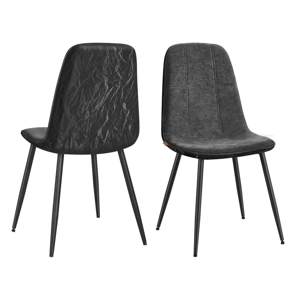 VASAGLE Esszimmerstuhl 2er Set aus Chenille-Gewebe schiefergrau KDC187G01