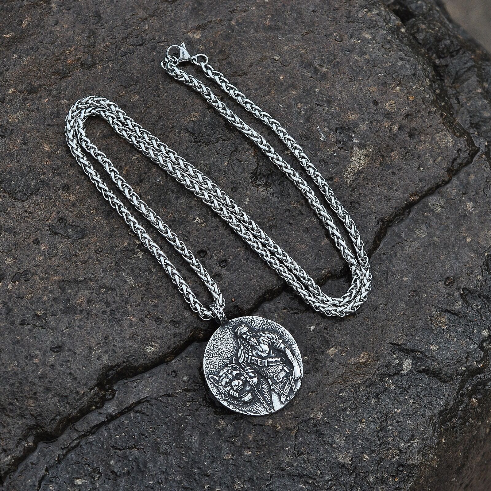 Lykken Viking berserker warrior stålhalsband 60cm