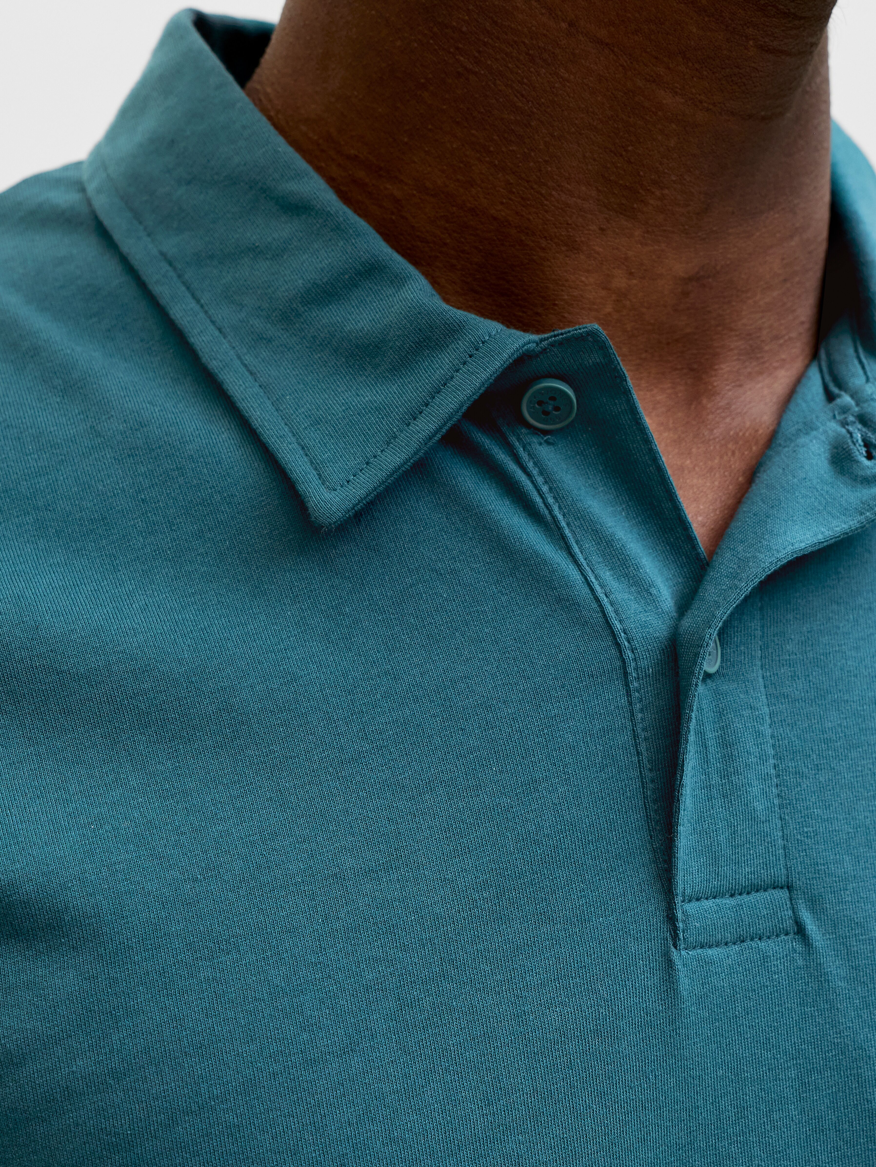 Poloshirt JACK & JONES "JJBRANDON POLO SS", Herren, Gr. S, grün (atlantic deep), Jersey, Obermaterial: 100% Baumwolle, bedruckt, regular fit, Shirts Poloshirt atlantic deep S