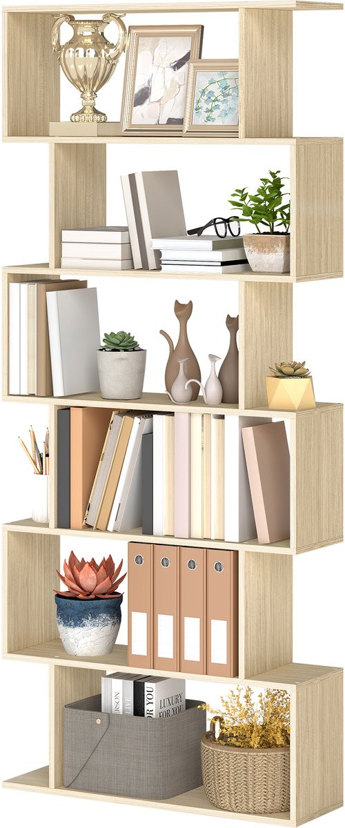 VASAGLE Boekenkast met 6 niveaus, vrijstaand voor woonkamer, slaapkamer of kantoor