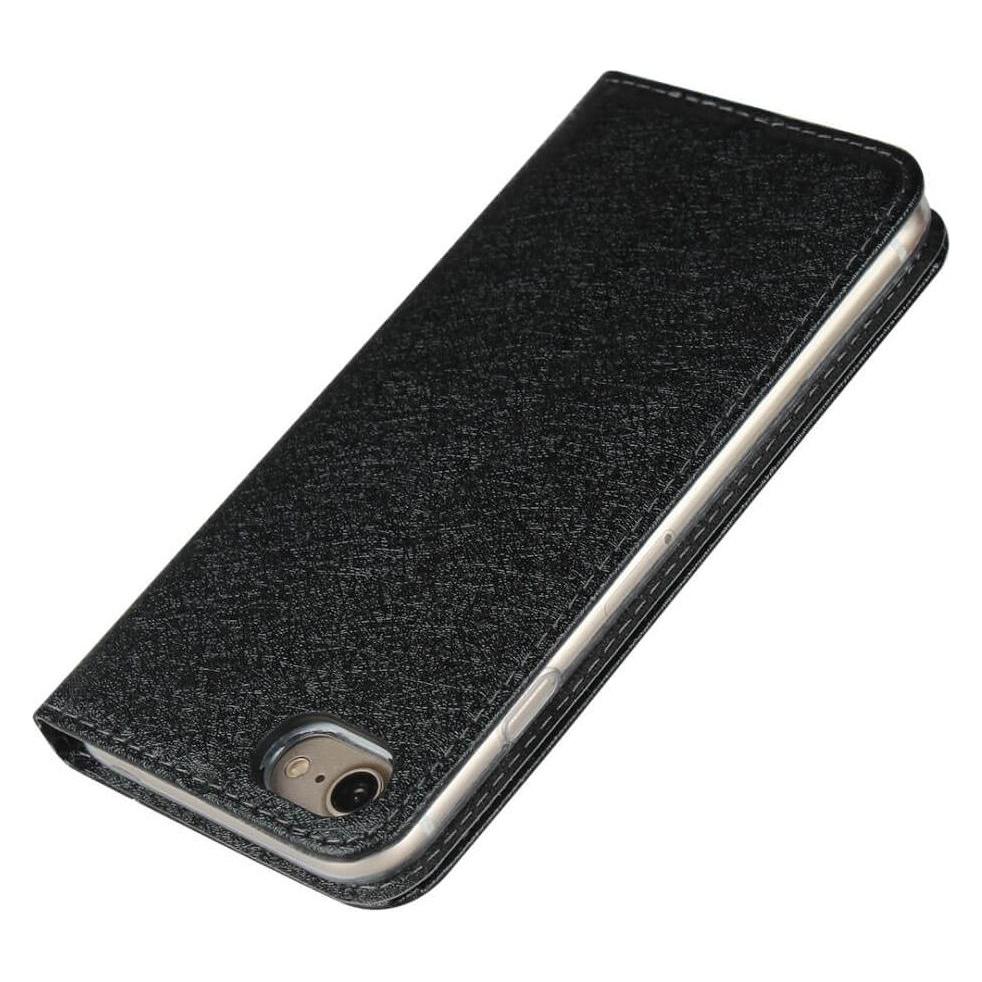 Cover-Discount iPhone SE / 8 / 7 - Silk Texture Flip Case schwarz (Apple iPhone 7, Apple iPhone 8, Apple iPhone SE) (101120039A)