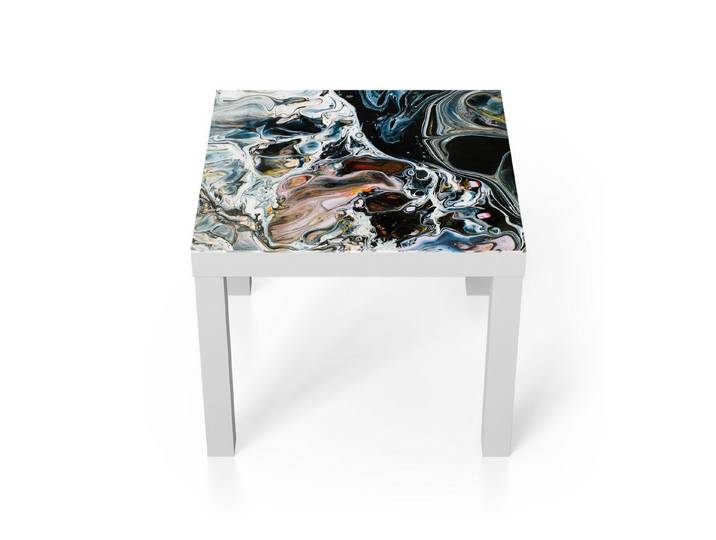 DEQORI Couchtisch 'Abstrakte Erdschichten', Glas Beistelltisch Glastisch modern