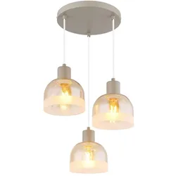 Hängeleuchte Pendelleuchte Wohnzimmerlampe Höhenverstellbar Sand Metall H 150 cm