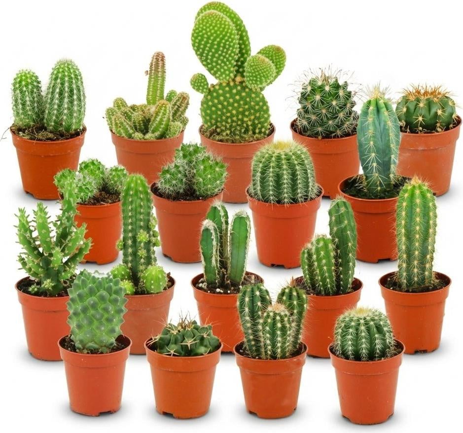 Oasis of Life Mini Cactussen Set met 18 Kamerplanten en Vetplanten