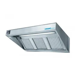 CHROMOnorm WANDHAUBE MIT VENTILATOR UND BELEUCHTUNG TIEFE 900 MM -  1800x900x450 mm