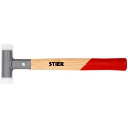 Stier, Hammer, Schonhammer mit Hickory-Stiel, UPE/Nylon (65D/70D), Ø 30 mm, rückschlagfrei (415 g)