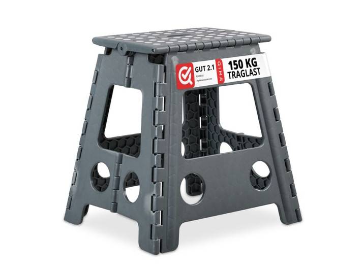 Relaxdays 4x tabourets pliables XL gris foncé