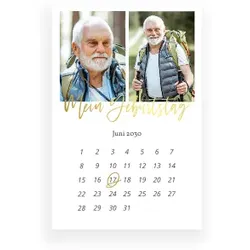 Einladungskarte 80. Geburtstag: Schick mit Fotos in Weiß