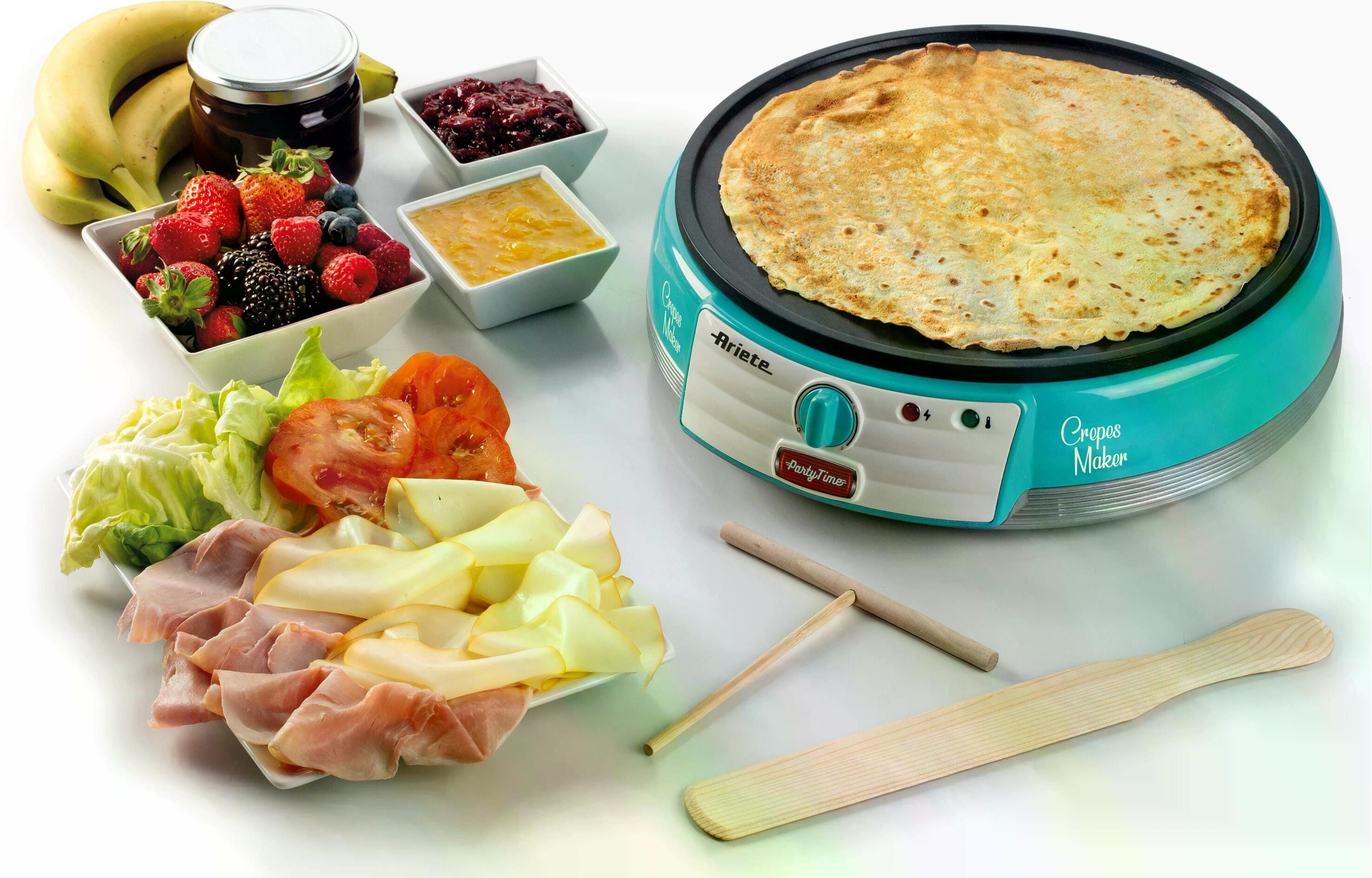 Ariete Crêpesmaker "Party Time", blau, B:33cm H:9,5cm, Crepesmaker, Crêpesmaker blau Einheitsgröße