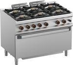orange Gas-Herd Serie 70, 6 Brenner, mit Gas-Jumbo-Backofen, 50 kW
