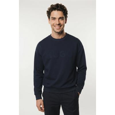Sweatshirt HUGO "Dinex", Herren, Gr. M, dunkelblau405, Sweatware, Obermaterial: 100% Baumwolle, unifarben, oversize normal, Rundhals, Bündchen, Sweatshirts Sweatshirt, Rundhalsausschnitt, Oversize Fit, Logo-Druck