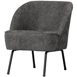 Sessel Vogue aus Struktursamt, modern, dunkelgrau Mountain, weiche Polsterung, Metallgestell