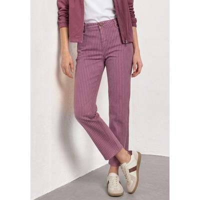 Straight-Jeans STREET ONE "Style Amalia", Damen, Gr. 32, Länge 30, rosa (pink stripe washed), Denim/Jeans, Obermaterial: 97% Baumwolle, 3% Elasthan, gestreift, straight fit lang, Jeans Straight-Jeans, mit Streifen und Stretch