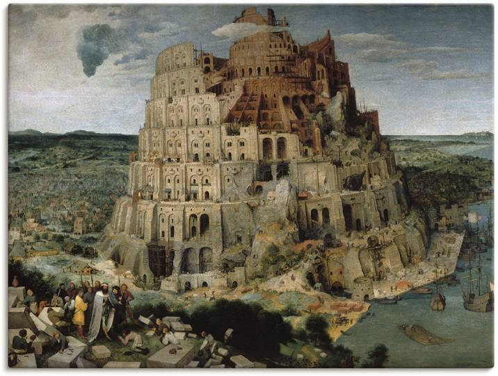 Wandbild ARTLAND Der Turmbau von Babel. 1563 , bunt (farbe bild(er): bunt), B:60cm H:45cm, Bilder, Wandbild, als Leinwandbild, Poster in verschied. Grössen