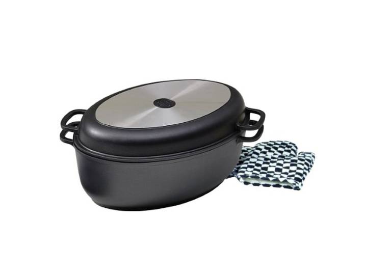 Krüger 23040 Multi-Bräter Aluguss mit Grilldeckel, 38 cm