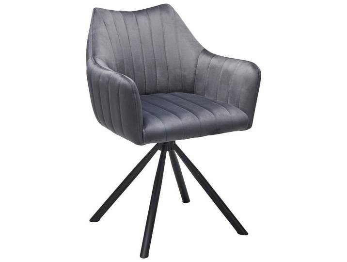 Livetastic Armlehnstuhl, Grau, Schwarz, Metall, Textil, Rundrohr, 60x83x59 cm, inklusive Armlehnen, Esszimmer, Stuhl, Polsterstühle