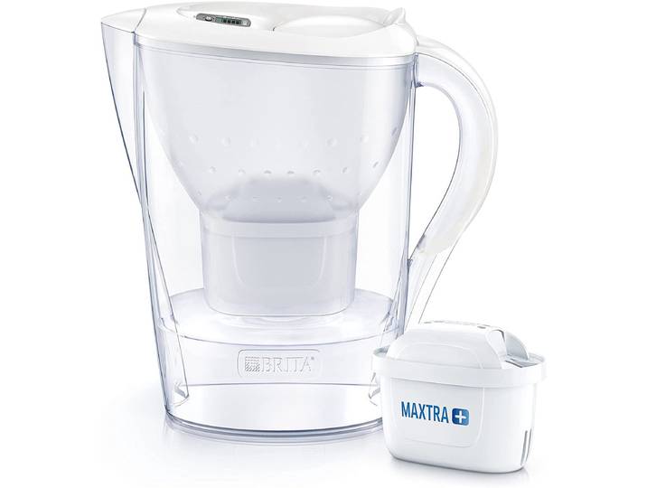 BRITA Waterfilterkan Marella Cool - 2\,4L - Incl. 1 MAXTRA+ Filterpatroon - Past in de koelkast - Klapdeksel - Wit