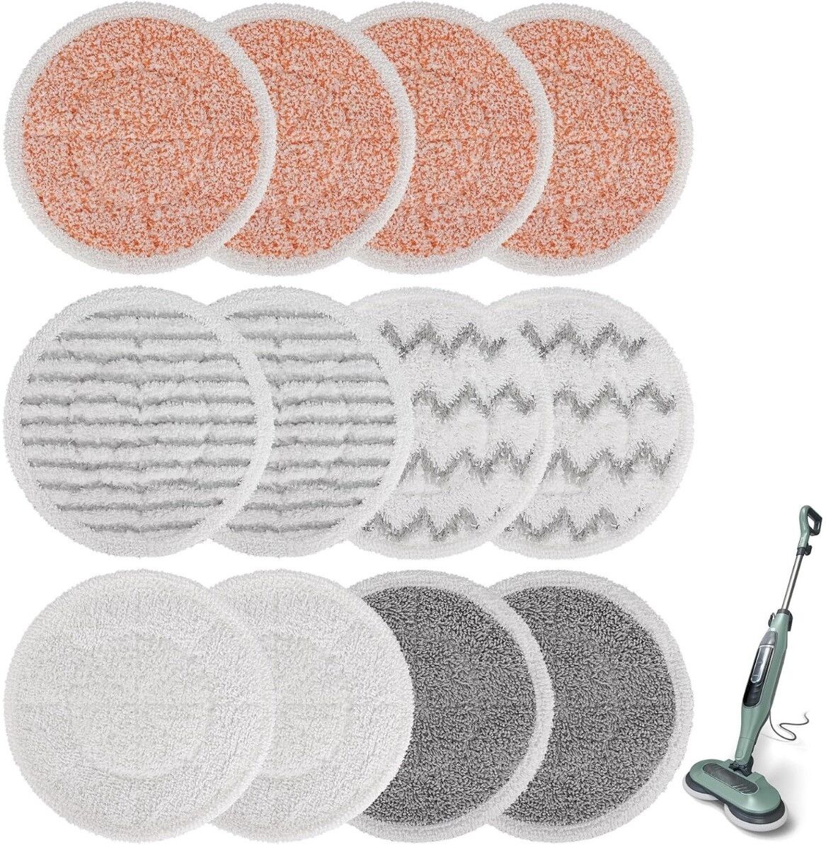 INF Mikrofaser-Wischbezüge, kompatibel mit Shark Dampfreinigern — 12er-Pack, 19cm x 19cm, mehrfarbig