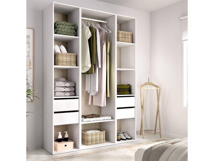 Bellwood - Grande Armoire\, 45x205h cm Blanc\, 7 Étagères