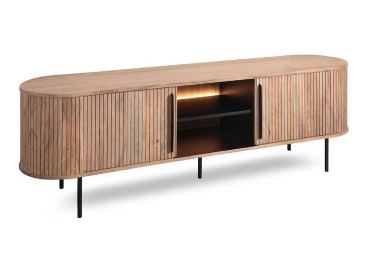 TV Board mit Beleuchtung 175cm 'Atlantic' Akazie massiv