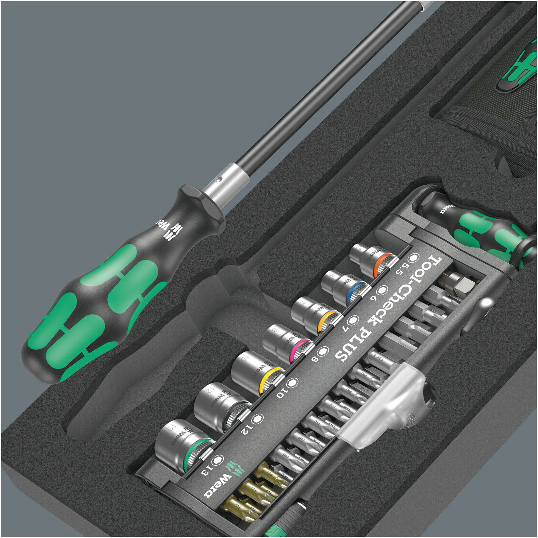 Wera 9750 Schaumstoffeinlage Kraftform Kompakt und Tool-Check PLUS Set 1, 57-teilig (05150150001)