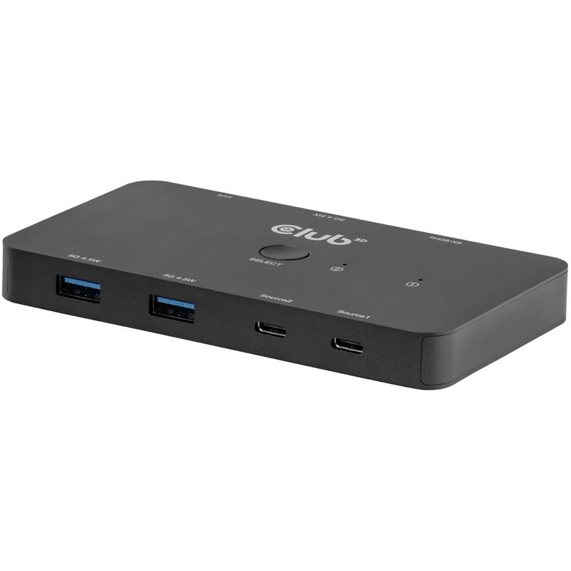 Club 3D KVM Switch 4K60Hz 2x USB-C> HDMI/3xUSB/USB-C 100W PD