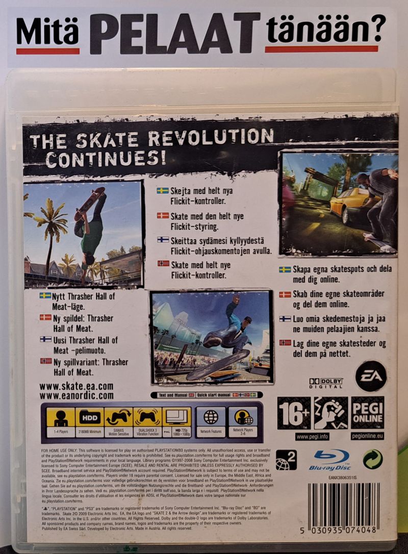 Skate 2 PS3 (Käytetty)