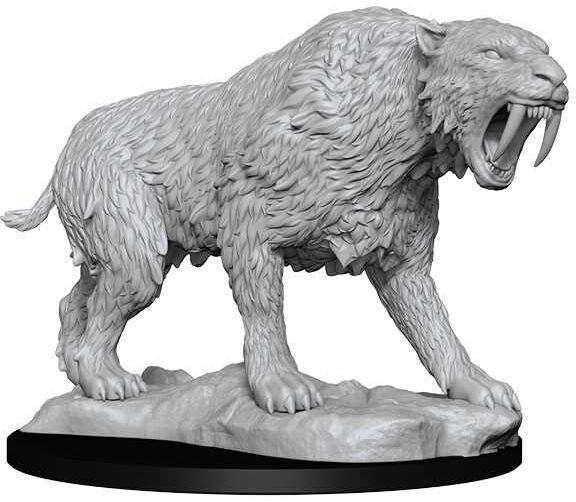Wiz Kids LLC WizKids Deep Cuts: Saber-Toothed Tiger, Unpainted Miniature for Role-Playing Games and Painting Projects
