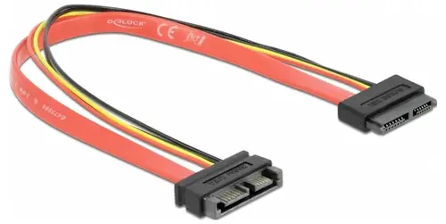 Delock Strom, Laufwerk Verlängerungskabel [1x Slimline-SATA-Kombi-Stecker 7+6pol. - 1x Slimline-SATA-Kombi-Buchse 7+6pol.] 30cm